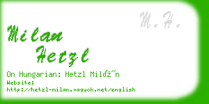 milan hetzl business card